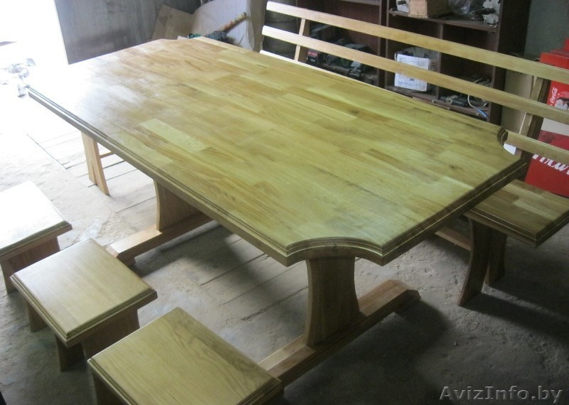 ПРОДАМ СТОЛ, 4 ТАБУРЕТКИ, СКАМЬЮ ИЗ МАССИВА ДУБА. - Изображение #3, Объявление #918763